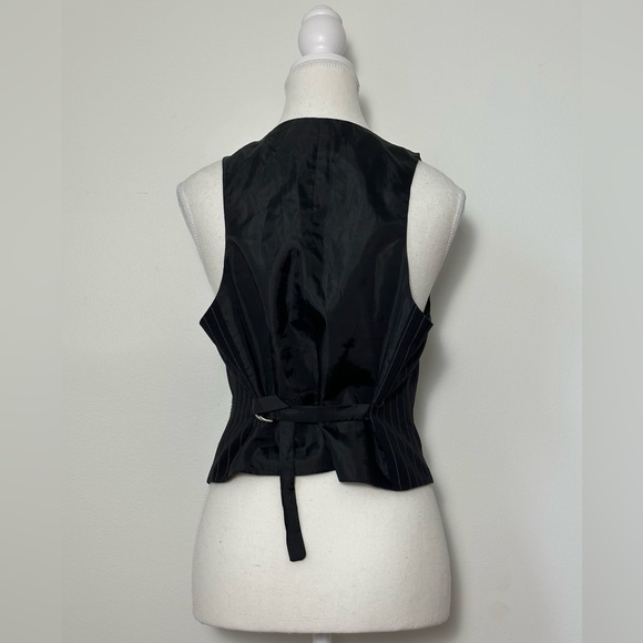 SUZY SHIER Y2K Pinstripe Skater Grunge Alt Suit Vest Size L - Picture 3 of 6